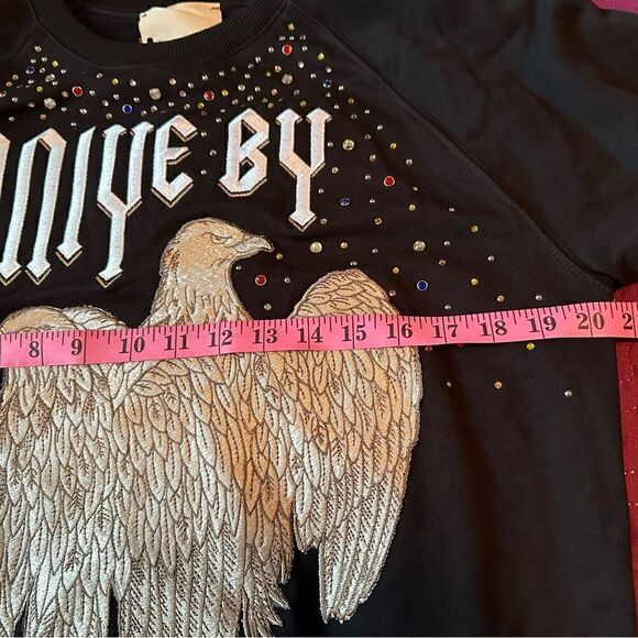 Aniye By Eagle Long Sleeved Cotton Sweatshirt in Black -Women's Size L - Picture 14 of 14